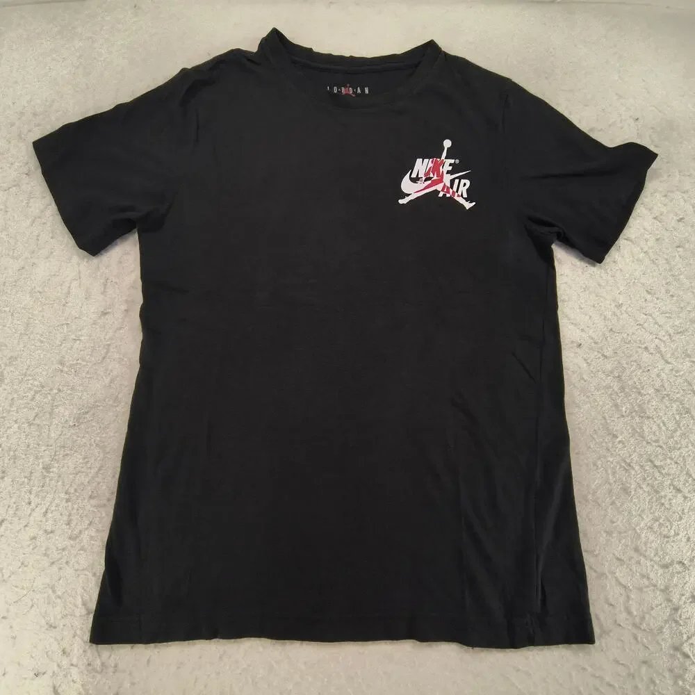Nike Air Jordan Short Sleeve Graphic Shirt Youth Boys Size Extra Large XL Black